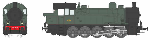 REE Modeles MBE-006 - French Steam Locomotive Class 050 TA 28 of the SNCF, Southeast Ambérieu Era III - DCC/AC Sound & Dy